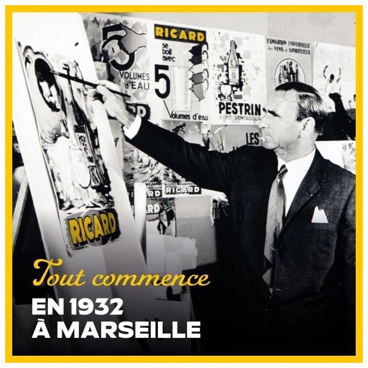 Coffret Ricard - Pastis de Marseille Années 50 - Apéritif anisé - 4