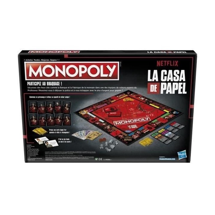 MONOPOLY - édition La Casa de Papel de Netflix - Jeu de plateau pour