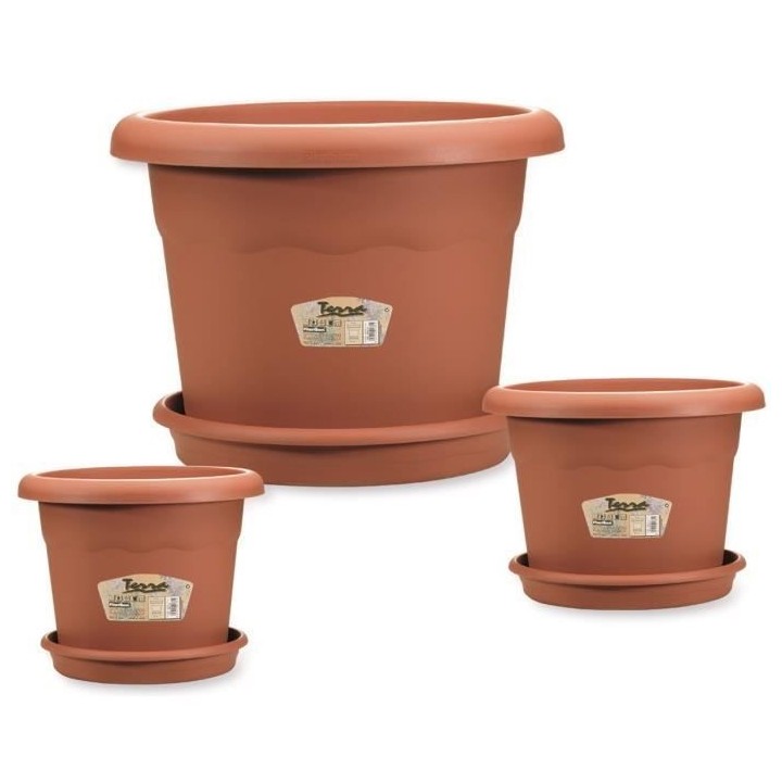 PLASTIKEN Pot a fleurs - Ø 60 cm rond - Terracotta