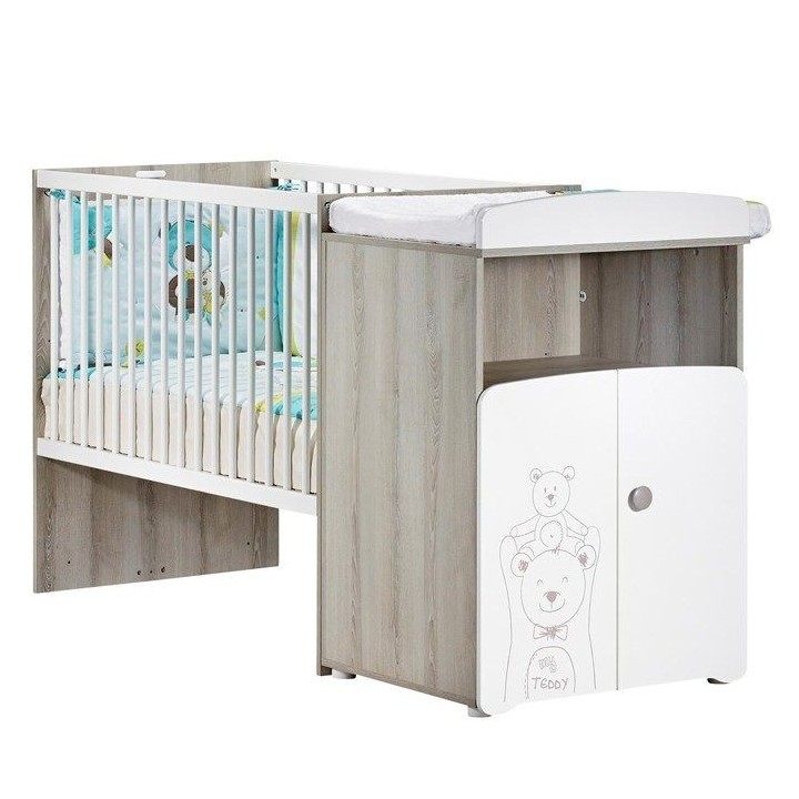 Lit combiné - 120x60cm - Evolutif en 90x190cm - Babyprice Teddy - En