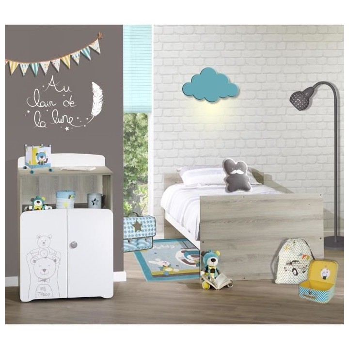 Lit combiné - 120x60cm - Evolutif en 90x190cm - Babyprice Teddy - En