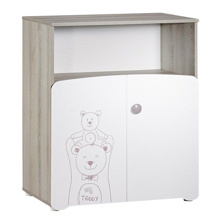 Commode a langer - Babyprice - Teddy - En bois blanc - Sérigraphie ou