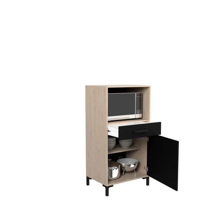 FACTORY Demi colonne 60 cm - 1 porte et 1 tiroir - L 60 x P 43 x H 118