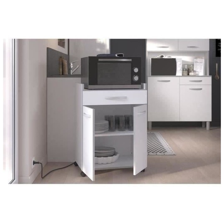 Desserte de cuisine L 60cm - Blanc mat - OSLO