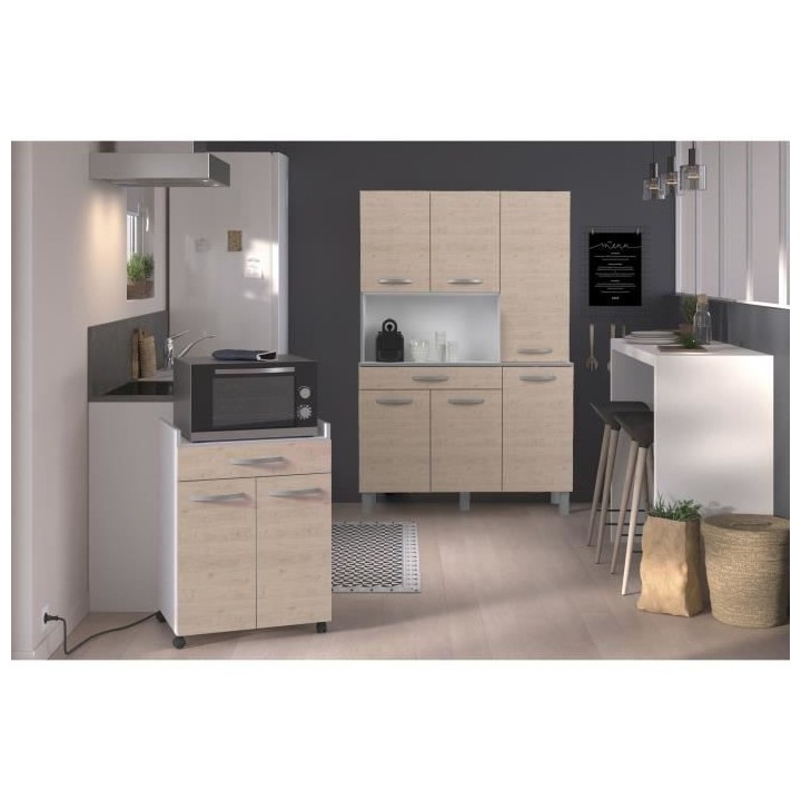 OSLO Desserte de 60 cm - 1 Tiroir et 1 Porte - L 60 x P 44 x H 81 cm -