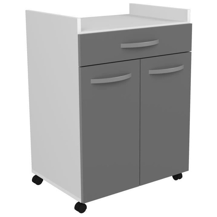 OSLO Desserte de 60 cm - 1 Tiroir et 1 Porte - L 60 x P 44 x H 81 cm -