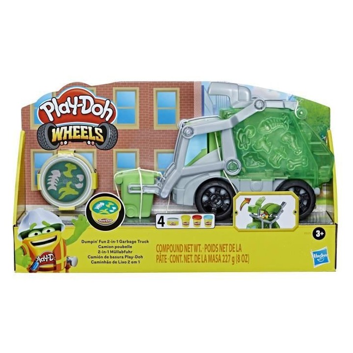 Camion poubelle, avec pâte a imitation ordures et 3 pots de pâte a