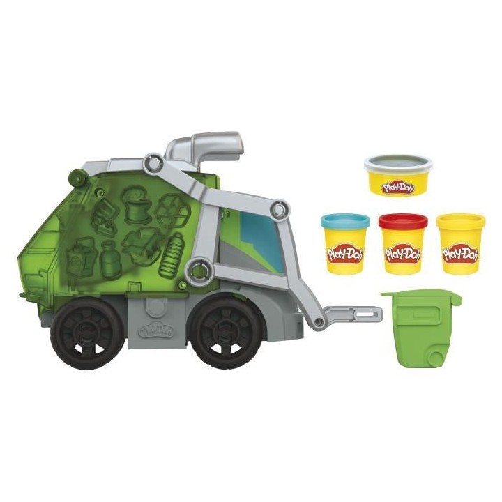 Camion poubelle, avec pâte a imitation ordures et 3 pots de pâte a