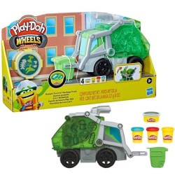 Camion poubelle, avec pâte a imitation ordures et 3 pots de pâte a modeler - PLAY-DOH - Wheels