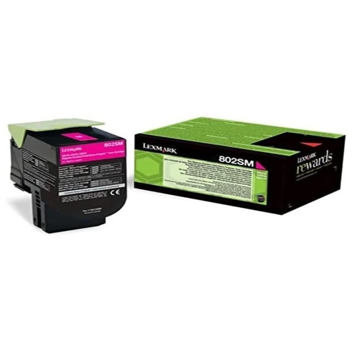 Cartouche de toner MAGENTA Lexmark Toner 802SM - 80C2SM0 - 2?000 pages