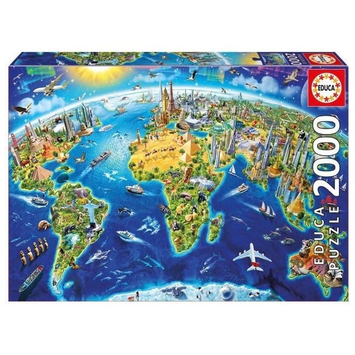 Puzzle Symboles du Monde 2000 pieces - EDUCA - Tableaux et peintures -