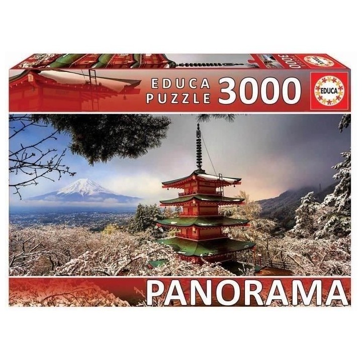 Puzzle panoramique EDUCA 3000 pieces - Mont Fuji et Pagode - Paysage e