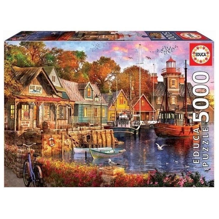 Puzzle paysage et nature - EDUCA - Coucher de soleil sur Le Port - 500