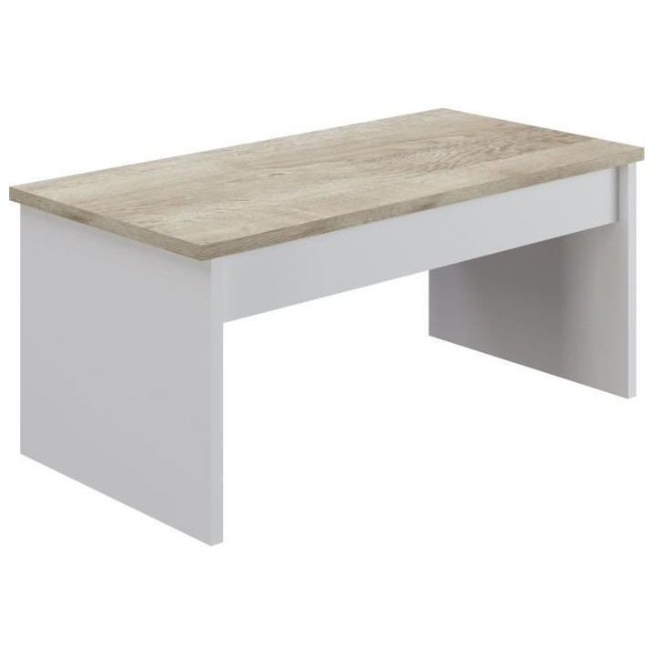 Table Basse Classique Blanche - L 100 p 50 x H 44 cm
