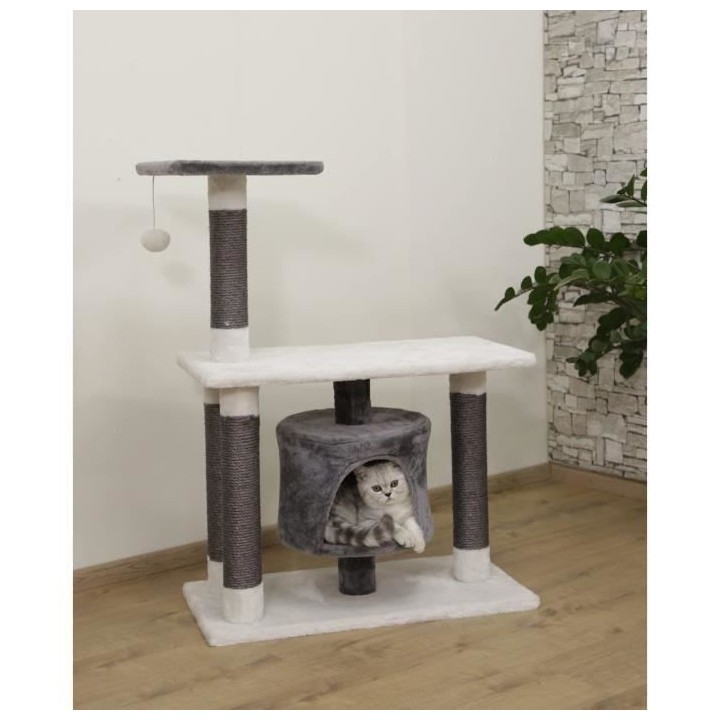 Arbre a chat Jade Darklight, 96 cm, blanc/gris