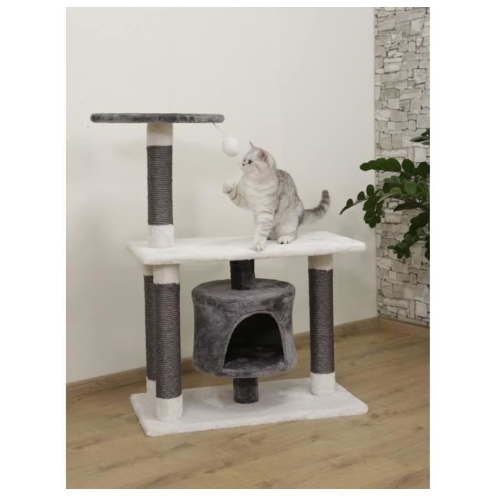 Arbre a chat Jade Darklight, 96 cm, blanc/gris