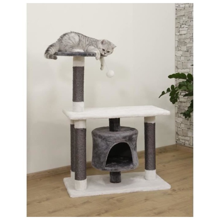 Arbre a chat Jade Darklight, 96 cm, blanc/gris