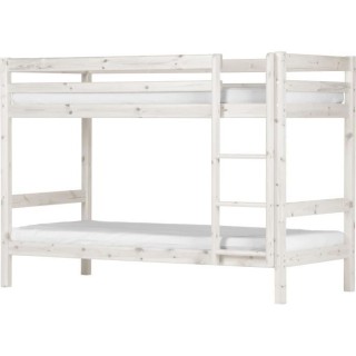 Lits superposés enfant - 2 x 90 x 200 cm - Pin massif blanchi - Sommi