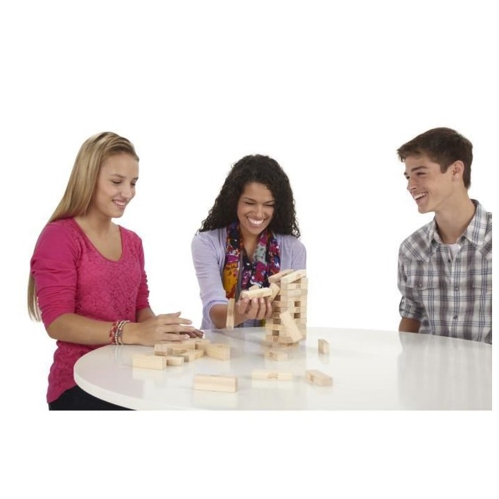 JENGA - Classique - Jeu avec blocs en bois massif véritable - tour Je