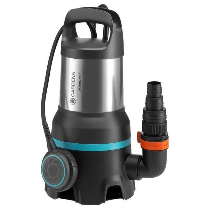 Pompe d'évacuation eau chargée 25000 GARDENA 1100W – Débit max 25