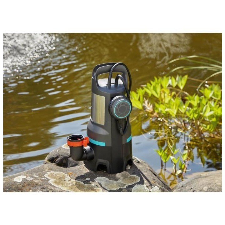 Pompe d'évacuation eau chargée 25000 GARDENA 1100W – Débit max 25