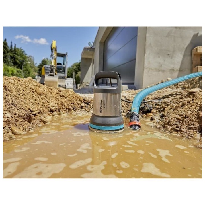 Pompe d'évacuation eau chargée 25000 GARDENA 1100W – Débit max 25