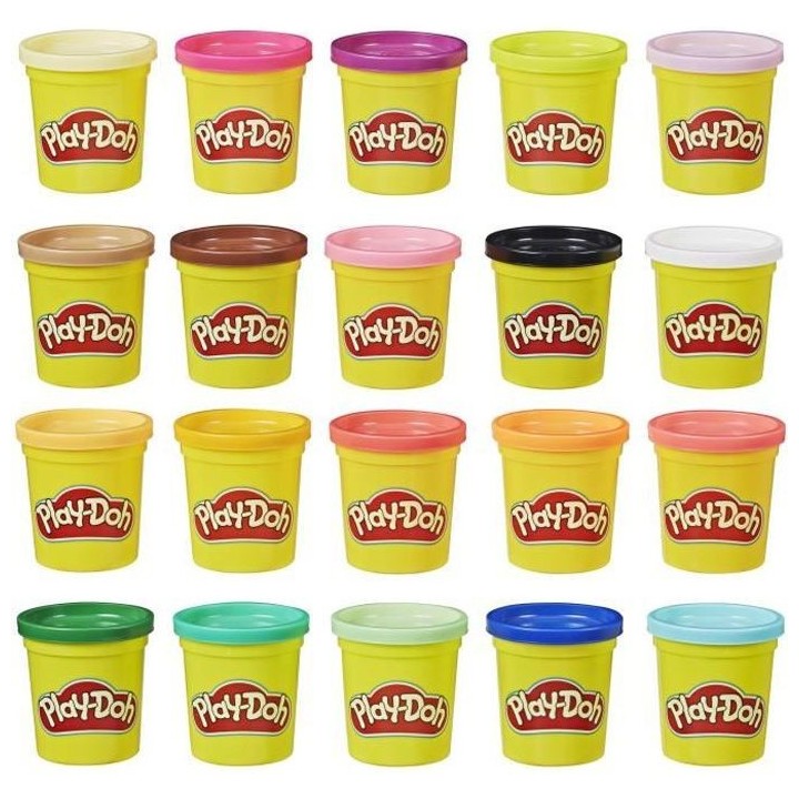 PLAY-DOH - 20 Pots - Pâte a modeler - Super couleurs - 84 g chacun
