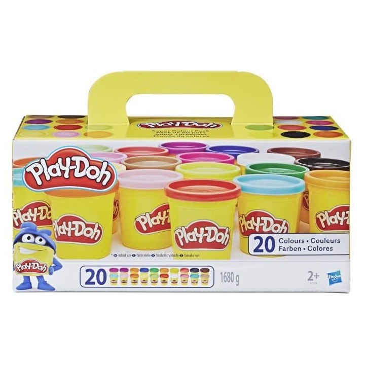 PLAY-DOH - 20 Pots - Pâte a modeler - Super couleurs - 84 g chacun