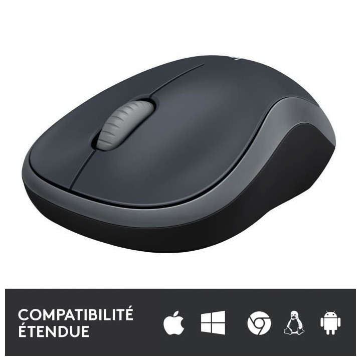 Souris sans fil - LOGITECH - M185 - Optique - Gris