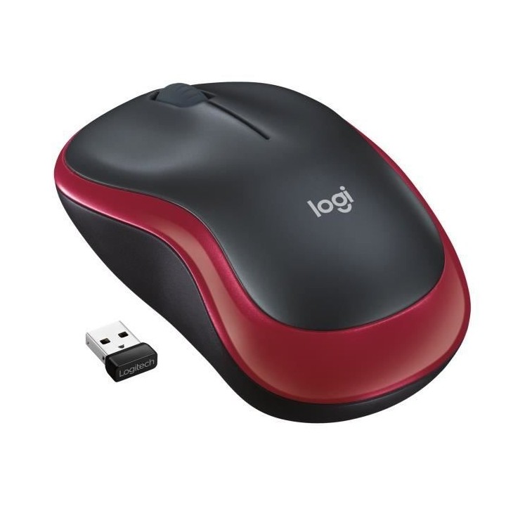 Souris sans fil - LOGITECH - M185 - Optique - Rouge