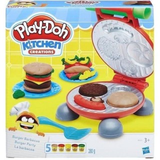 PLAY-DOH - Kitchen - Burger Party avec 5 Pots de Pâte a modeler