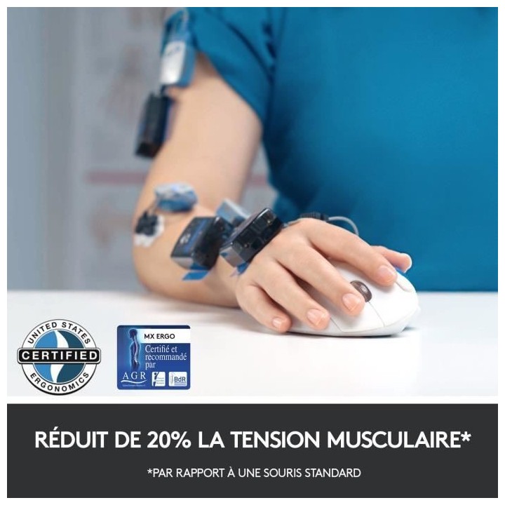 LOGITECH - Souris sans fil MX ERGO - Noir