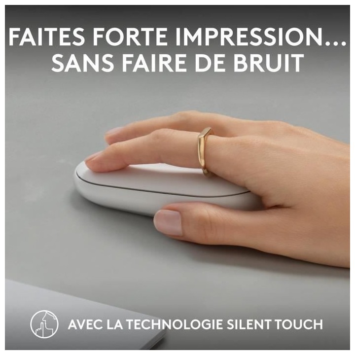 LOGITECH - Souris sans fil - Pebble Mouse 2 M350s - Blanc - (910-00701