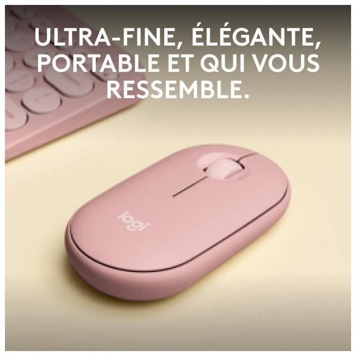 LOGITECH - Souris sans fil - Pebble Mouse 2 M350s - Rose - (910-007014
