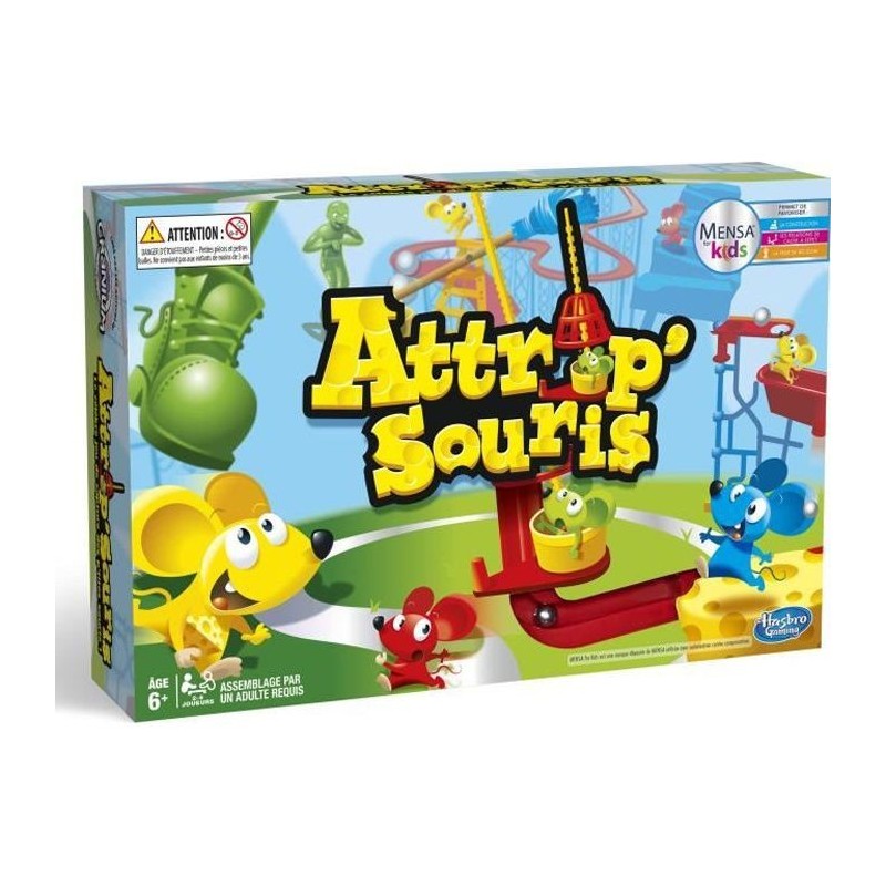 Attrap'souris - Hasbro Gaming - Jeu de plateau pour enfants des 6 ans - installation plus facile que dans les versions précéde