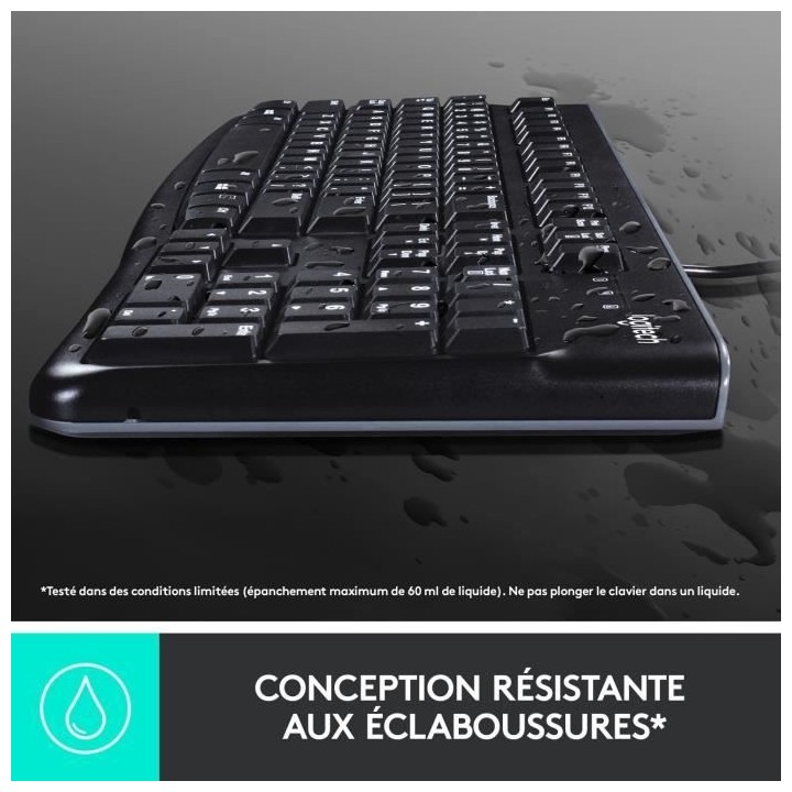 LOGITECH Pack clavier-souris filaire - MK120 - AZERTY