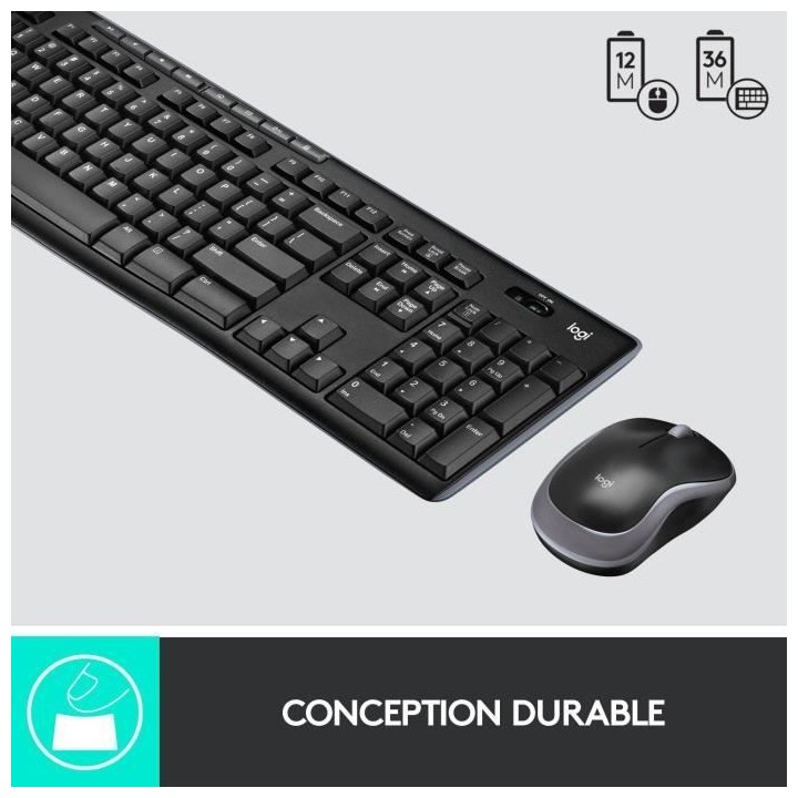 LOGITECH Ensemble Clavier Souris MK270 - Sans Fil - AZERTY