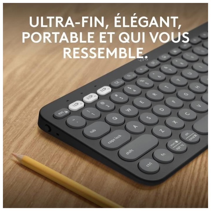 LOGITECH - Clavier sans fil - Pebble Keys 2 K380s - Bluetooth - Bouton
