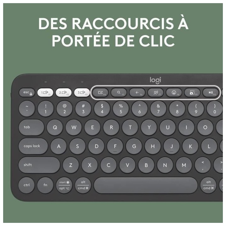 LOGITECH - Clavier sans fil - Pebble Keys 2 K380s - Bluetooth - Bouton