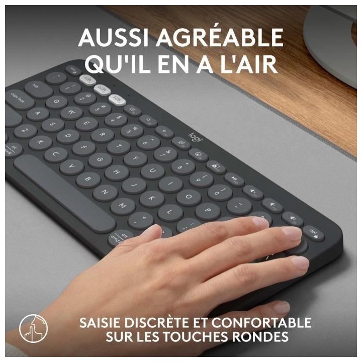 LOGITECH - Clavier sans fil - Pebble Keys 2 K380s - Bluetooth - Bouton