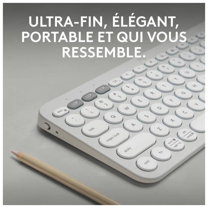 LOGITECH - Clavier sans fil - Pebble Keys 2 K380s - Bluetooth - Bouton