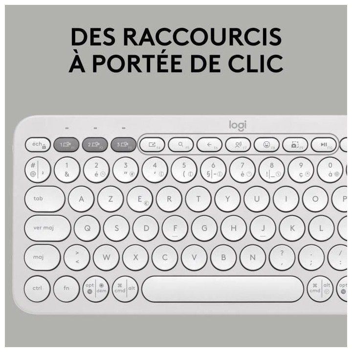 LOGITECH - Clavier sans fil - Pebble Keys 2 K380s - Bluetooth - Bouton