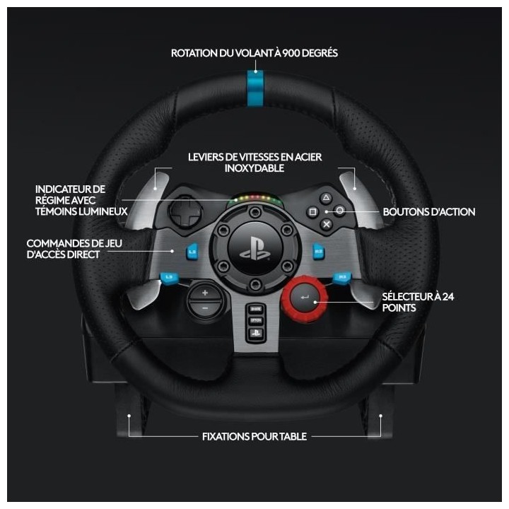 LOGITECH G29 Driving Force Volant de Course - Compatible PS5 - PS4 et