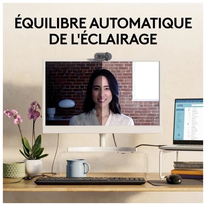 Webcam - Full HD 1080p - LOGITECH - Brio 100 - Microphone intégré -