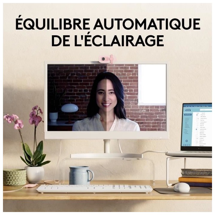 Webcam - Full HD 1080p - LOGITECH - Brio 100 - Microphone intégré -