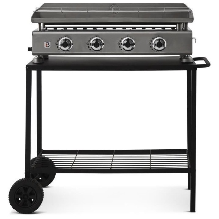 Chariot pour plancha en acier BRASERO - 100 cm - 2 roulettes
