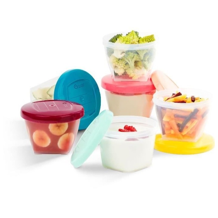 BABYMOOV Babybols lot de 6 pots de conservation pour bébé 180ml, gra