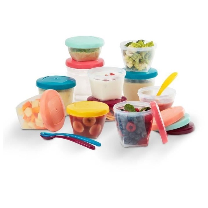 BABYMOOV Babybols Kit XXL MultiSet 12 pots de conservation + 3 cuiller
