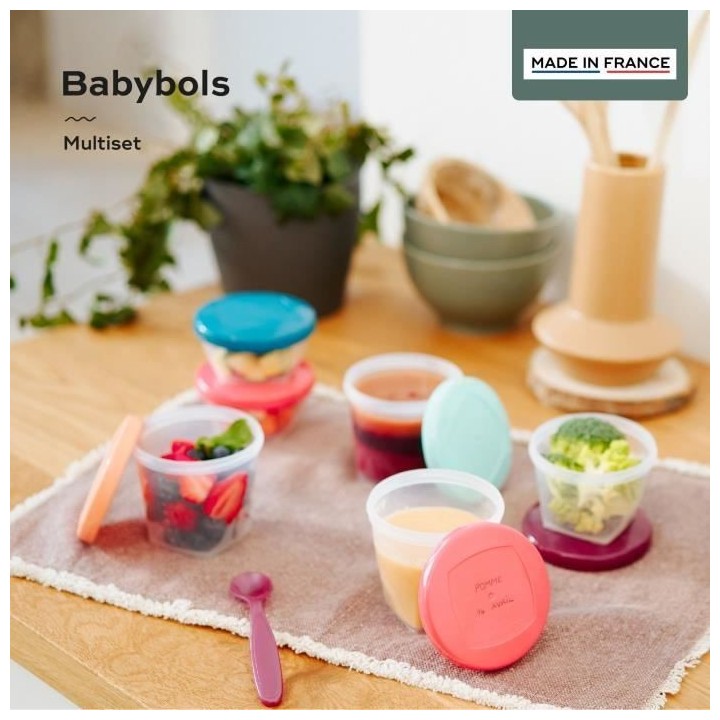BABYMOOV Babybols Kit XXL MultiSet 12 pots de conservation + 3 cuiller