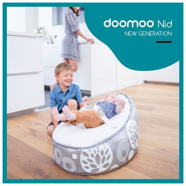 BABYMOOV Doomoo Nid - Transat bébé - Pouf Evolutif & Multifonctions